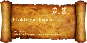 Plakinger Bence névjegykártya